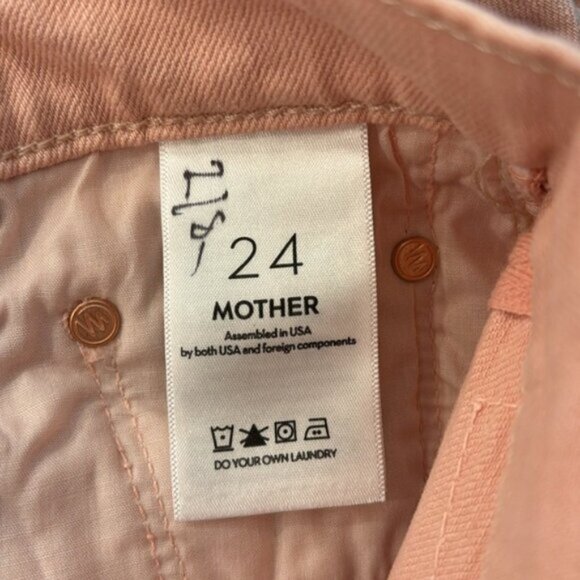 MOTHER The Insider Hover High Rise Straight Jeans – Peach Parfait  Size 24 NWT - Picture 2 of 9